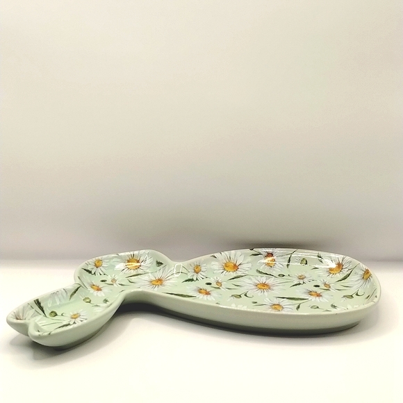 Pastel Green Bunny Daisy Decor Spoon Rest Plate - Picture 6 of 6